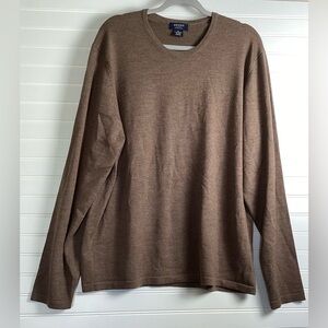 Brooks Men’s Stretch Brown/ taupe Merino Wool Blend Kong Sleeve Sweater Size XL